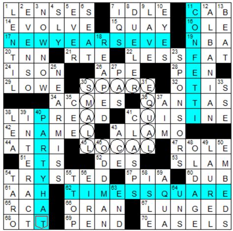 L A Times Crossword Corner Tuesday January Don Gagliardo And