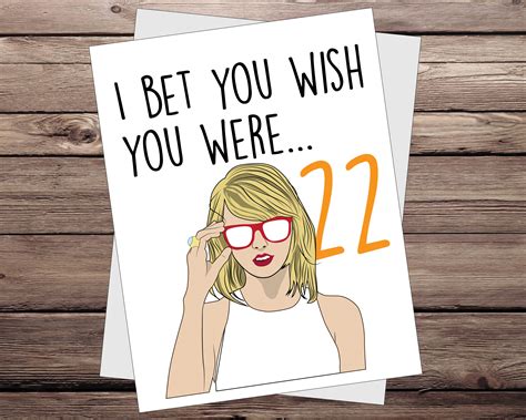 22 Birthday Card Taylor Swift Card Design Template