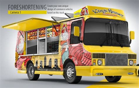 food truck mockup psd  premium  graphic cloud