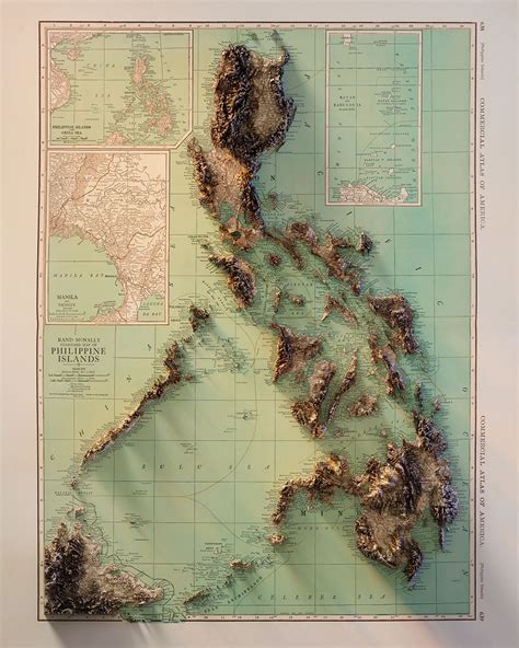 Philippines Topography 2 Etsy Relief Map Philippine Map Topography