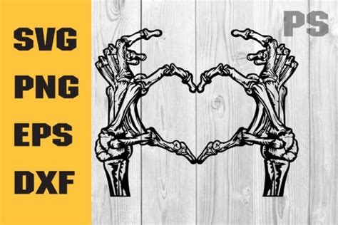 20 Skeleton Heart Hands Svg Designs Und Grafiken