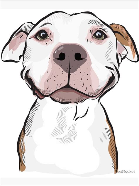 Smiling White Pitbull Terrier In 2021 Dog Design Art Cartoon Dog
