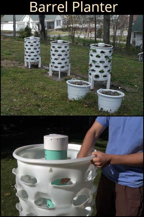 Diy Barrel Planter Barrel Planter Diy Garden Projects Vertical