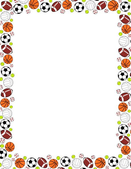 Sports Ball Border Clip Art Page Border And Vector Graphics