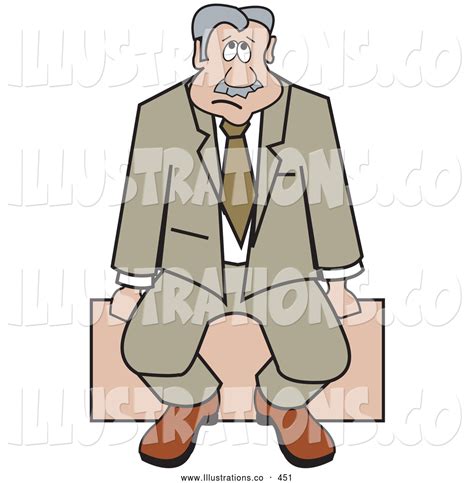 Royalty Free Stock Illustration Of A Depressed Sad Businessman Sitting