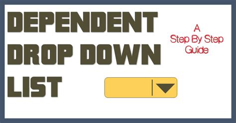 How To Create A Dependent Drop Down List In Excel