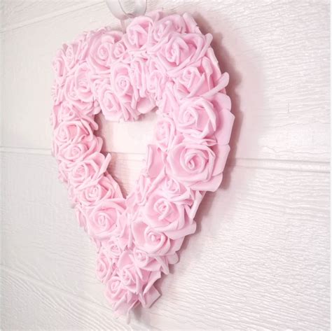 Light Pink Rose Heart Wreath Wedding Wreath Bridal Shower Etsy