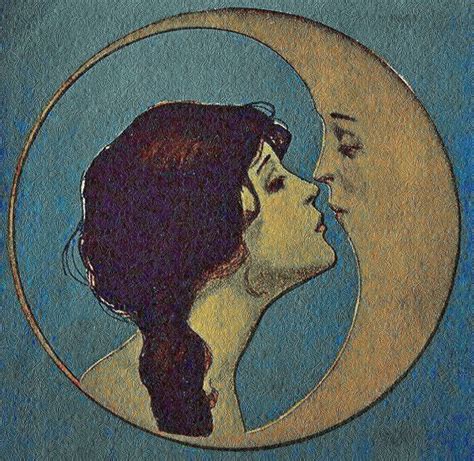 Kissing Moon Unknown Art And Illustration Illustration Kunstwerke
