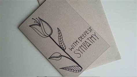 Deepest Sympathy Card Hand Drawn Flowers With Deepest Sympathy Card