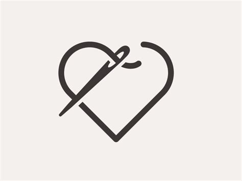 Needle And Heart Thread Logo Concepts | Sewing logo, Logo concept, Logo