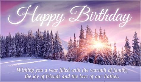 You don't need a book of stamps to email birthday cards. Free Happy Birthday Winter Scene eCard - eMail Free ...