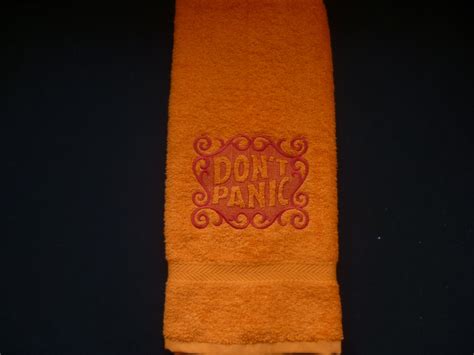 Dont Panic Bath Towel Day Luxury Bath Towel Dont Etsy