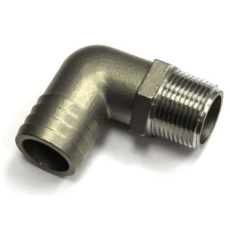 34 Npt 90 Degree Stainless Steel Elbow Fitting 1 Hose Barb Exhaust