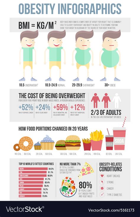 Obesity Infographic Royalty Free Vector Image Vectorstock