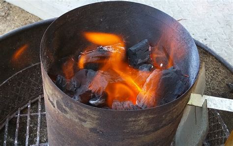 Dump a chimney of lit coals into the grill. How to Set Up A Charcoal Grill For Indirect Grilling