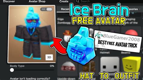 Making A Free Cool Roblox Outfit From A Hat Ice Brain Avatar Trick