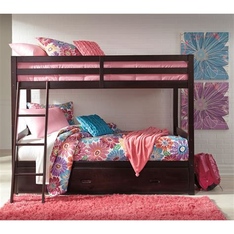 Ashley Signature Design Halanton B328yb2 Solid Pine Twintwin Bunk Bed W Under Bed Storage