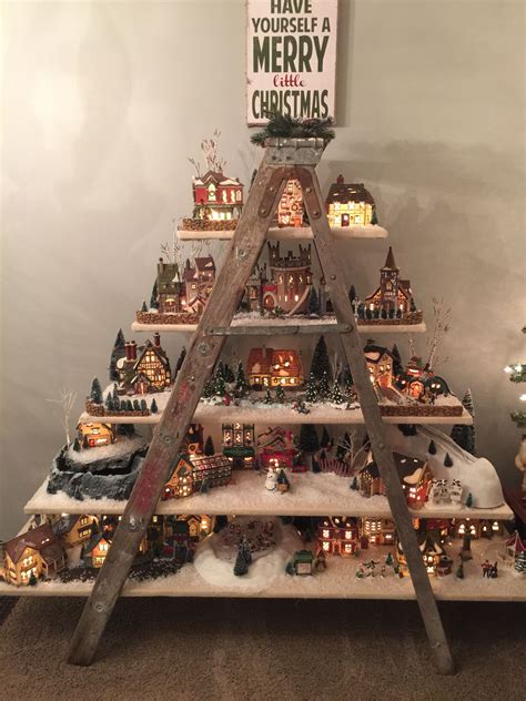 Ideas on how to set up a christmas village. Dept. 56 Christmas Village Ladder Display | Diy christmas ...