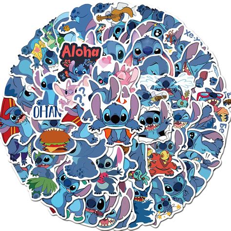 Buy 50pcs Cartoon Lilo And Stitch Laptop Vinyl Stickers Car Sticker For