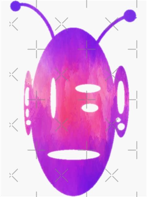 Three Eyed Alien Silhouette Purple Color Cartoon Vector Design