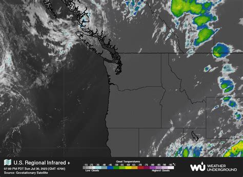 North West United States Infrared Satellite Satellite Maps