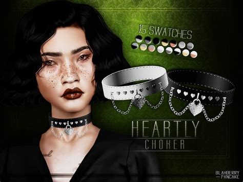 The Sims Resource Heartly Choker By Blahberry Pancake • Sims 4 Downloads