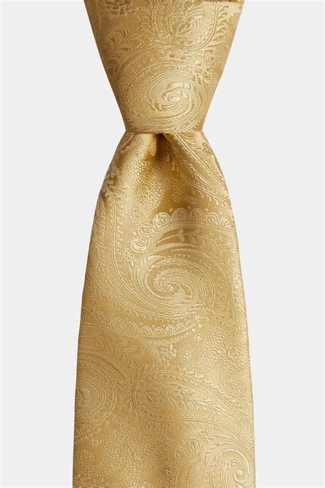 Gold Paisley Silk Tie