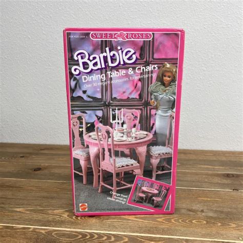 Barbie Sweet Roses Dining Set Table Chairs Mattel Vintage 1987 New In Box Sealed 10100 Picclick
