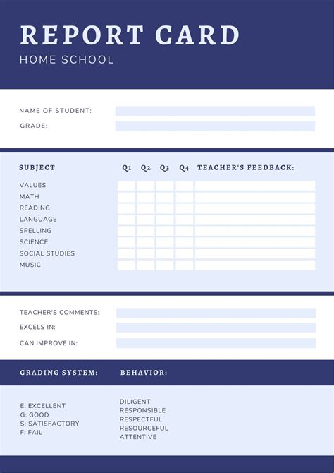 Customize 32 Homeschool Report Cards Templates Online Canva