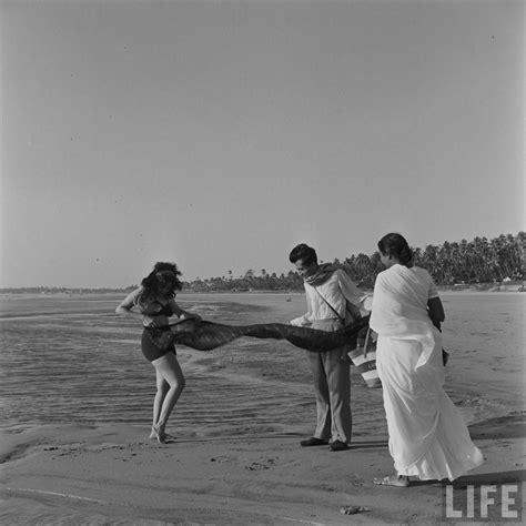 Nalini Jaywant Hindi Movie Star Sea Beach Photoshoot 1951
