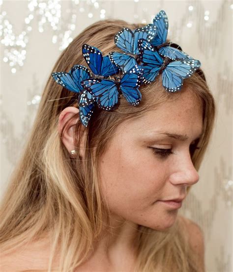 Blue Butterfly Woodland Headbandfor Fairies At Renfest Instead Of