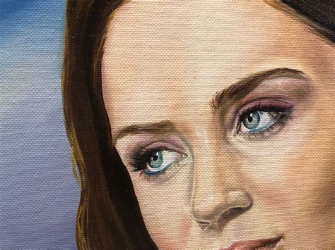 Original Oil Painting Canvas Wall Art Actress Portrait Woman Realism