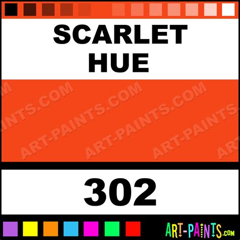Scarlet Artist Acrylic Paints 302 Scarlet Paint Scarlet Color