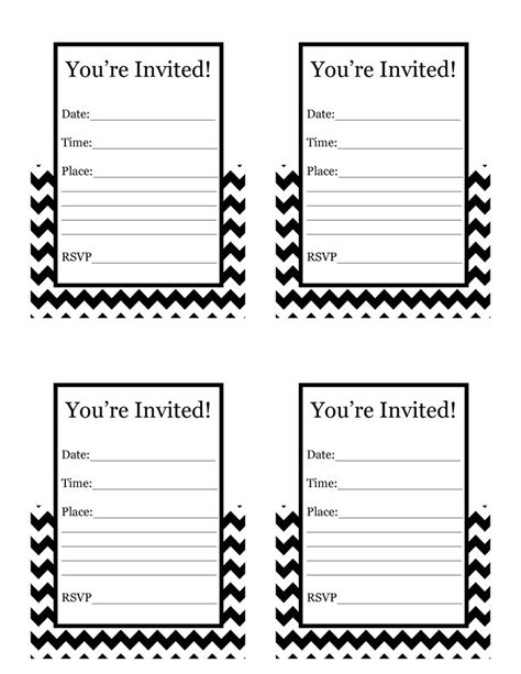Free Printable Birthday Invitations Black And White For Kids