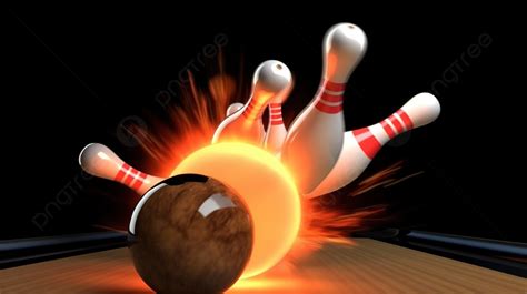 Bowling Ball Hitting Someone On The Pins Background 3d Render Of A