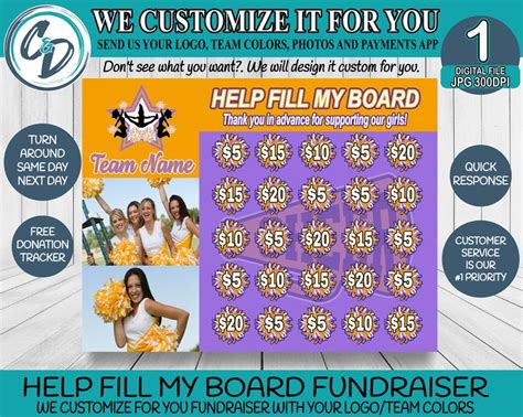 Cheerleading Fundraiser Help Fill My Board Donation Cheer Board