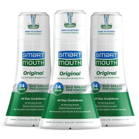 buy smartmouth original activated mouthwash for bad breath lasts 24 hours fresh mint 16 fl oz