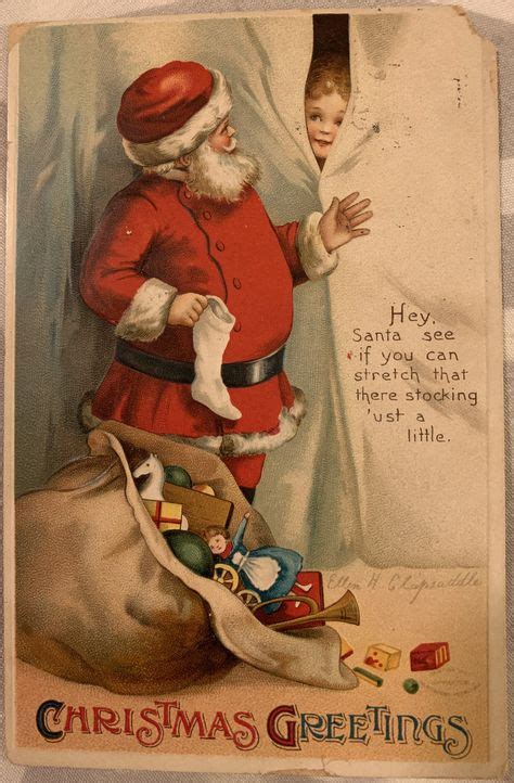 Beautiful Vintage Santa Claus Christmas Postcard Vintage Santa Claus