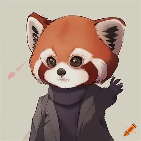 Anime Style Red Panda Illustration On Craiyon