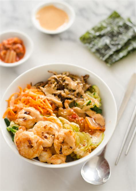 Korean Inspired Shrimp Rice Bowls Buttered Side Up