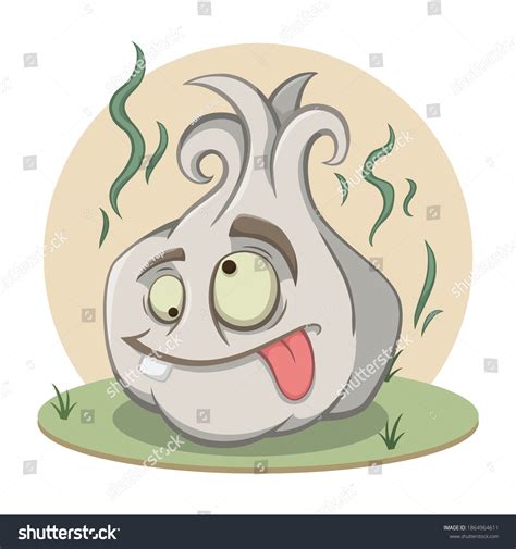 Funny Face Garlic Cartoon Character Stock Vector Royalty Free