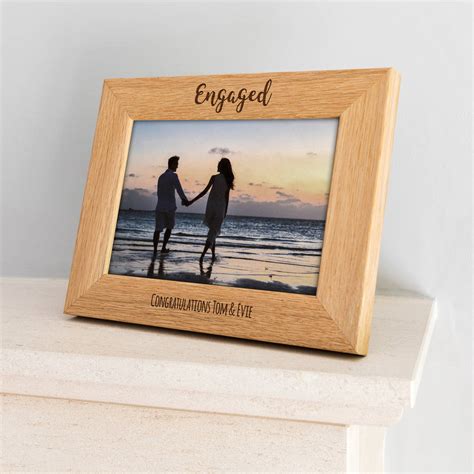 Personalised Engagement Photo Frame T By Mirrorin
