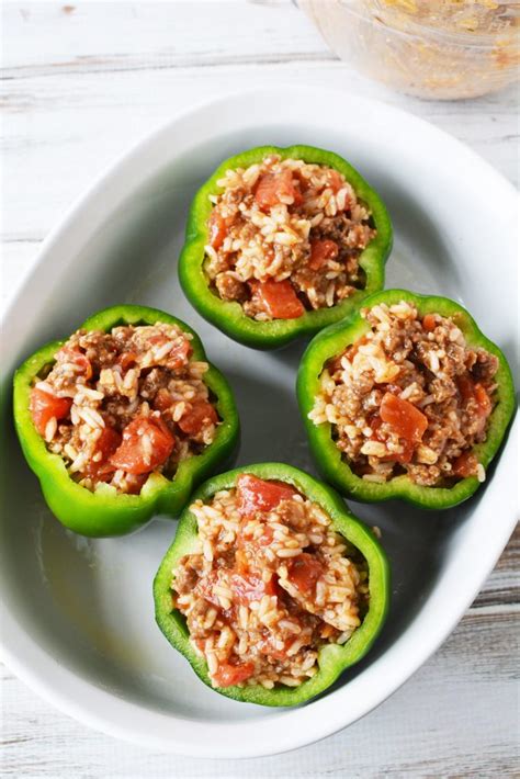 Classic Stuffed Bell Peppers Recipe With Ground Beef And Mozzarella