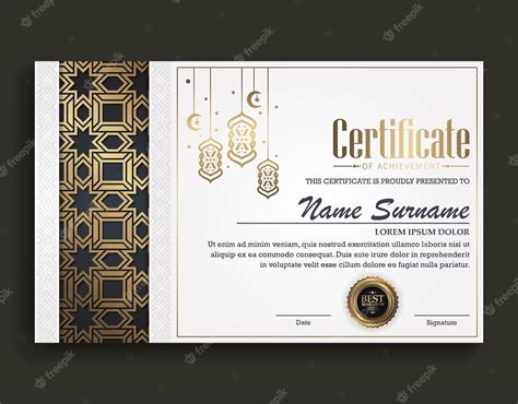Premium Vector Luxury Islamic Ramadan Award Certificate