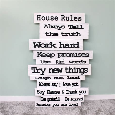 House Rules Wall Home Sign Madeat94