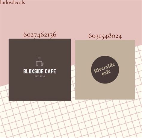 Cafe Menu Bloxburg Decal Id