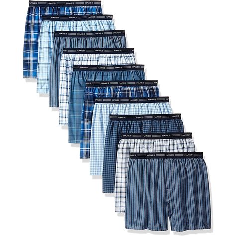 Hanes Mens 5 Pack Tagless Tartan Boxer With Exposed Waistband