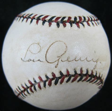 Lou Gehrig Autographed Baseball Memorabilia Center