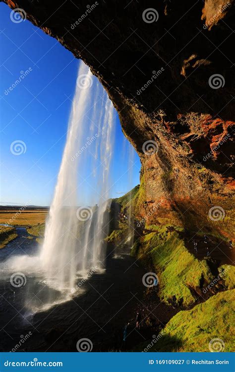 Seljalandsfoss Waterfall In Autumn Iceland Stock Image Image Of