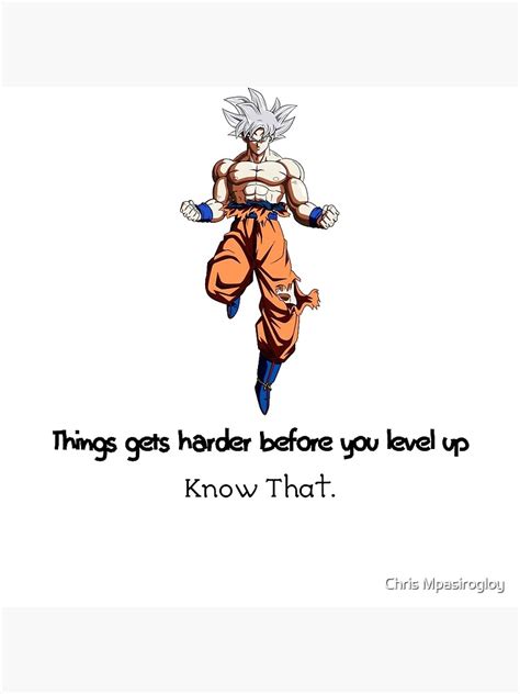 Goku Mastered Ultra Instinct Quote Line Poster For Sale By Fitainment